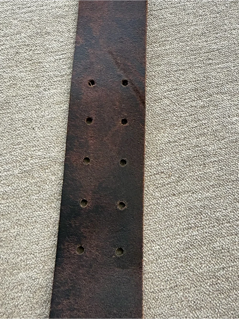 Vintage Hollister Studded Leather Belt Brown Wide Double Hole XS/S